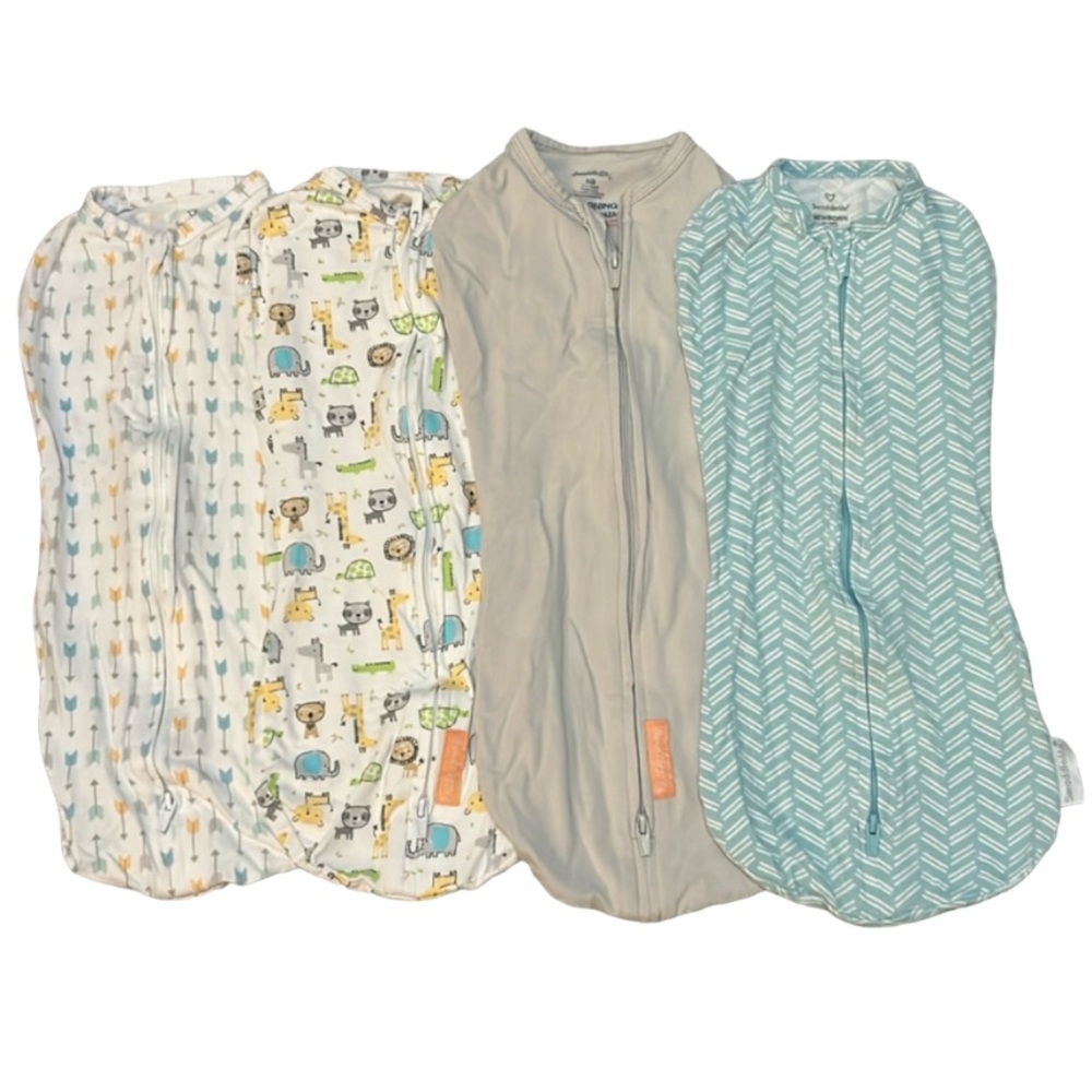 SwaddleMe Baby Swaddles 2-Way Zipper Set of 4 Multicolor